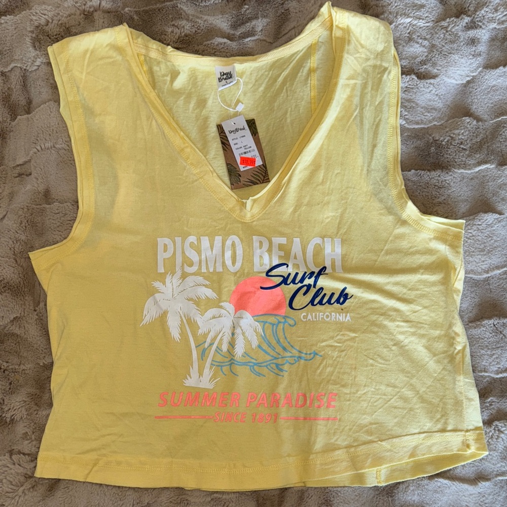 Yellow Pismo Beach Surf Club Tank Top